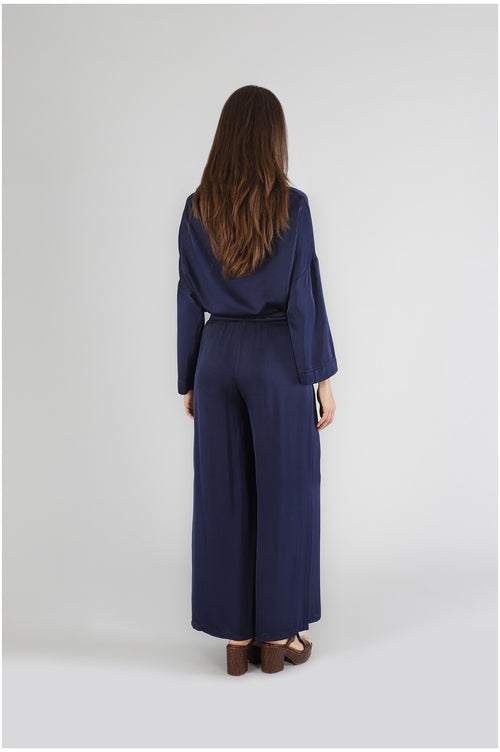 PANTALONI PALAZZO IN SATIN