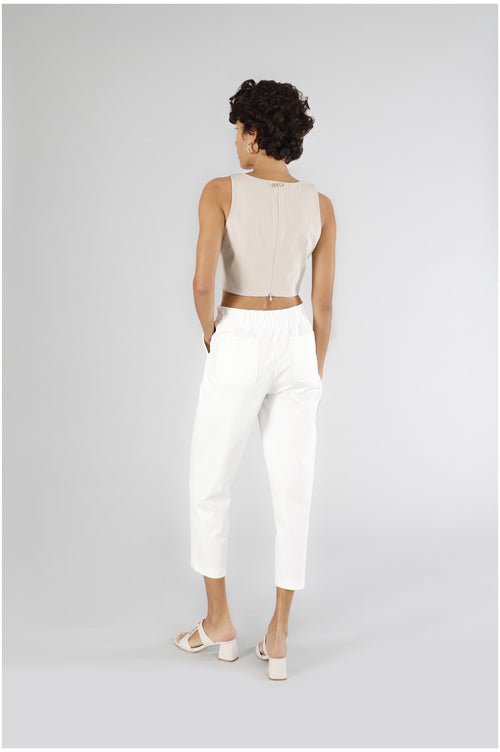 PANTALONE TIPO JOGGER TESSUTO ELASTICIZZATO