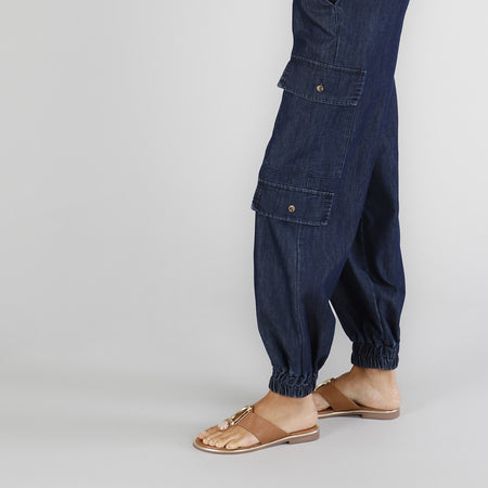PANTALONI TIPO CARGO IN TELA DENIM