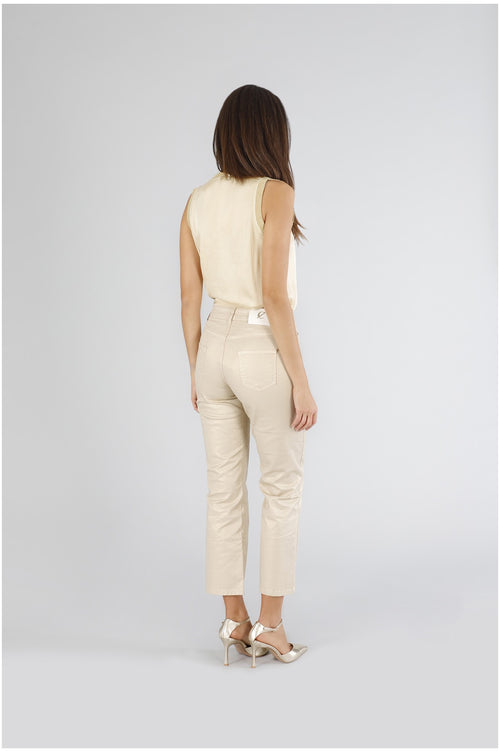 PANTALONE CROPPED TESSUTO LAMINATO