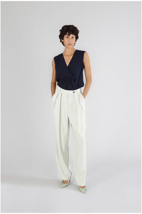 PANTALONE PALAZZO CON PINCES