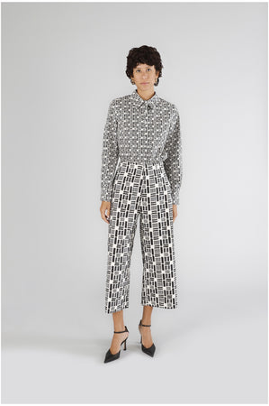 PANTALONE PALAZZO IN POPELINE STAMPATO