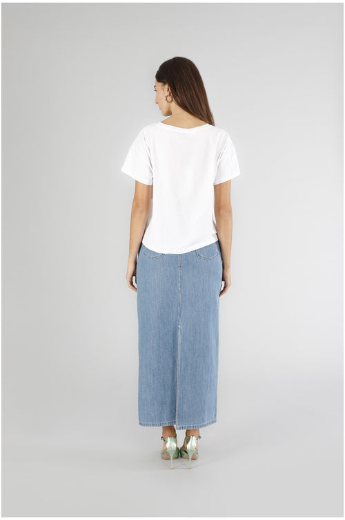 TSHIRT A SCATOLINA MANICA CORTA STAMPA CAPRI