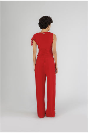 TOP ASIMMETRICO CON DRAPPEGGIO LATERALE