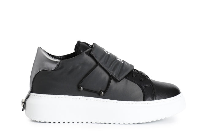 SNEAKERS IN TESSUTO E PELLE
