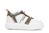 SNEAKERS IN PELLE CON RIPORTI STAMPA MACULATA