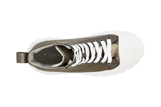 TRONCHETTO ALLACIATO IN TESSUTO LAMINATO TRAPUNTATO