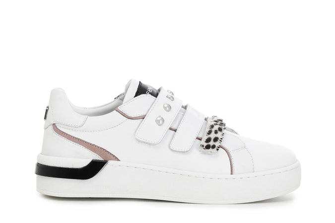 SNEAKERS IN PELLE CON STRAP