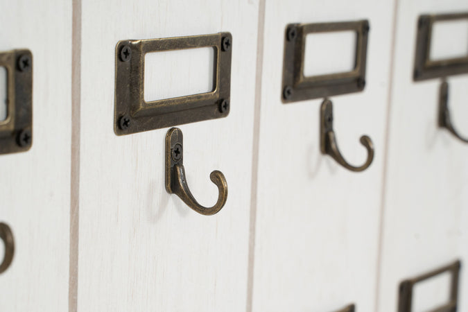 Biscottini Biscottini Bacheca Appendichiavi Legno Bianco Anticato 16 Ganci 37x5x47 Design