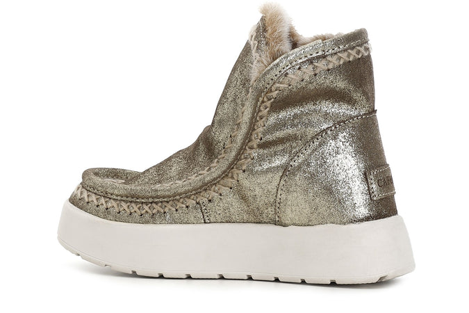TRONCHETTO IN PELLE SCAMOSCIATA GLITTERATA