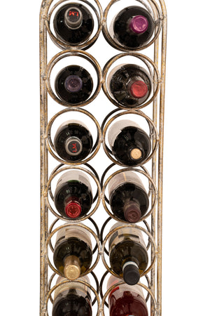 Biscottini Biscottini Cantinetta 16 Bottiglie Ferro Battuto Bianco Anticato 25x15x105