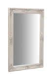 Biscottini Specchio Specchiera da parete e appendere verticale/orizzontale L60xPR4xH90 cm finitura foglia argento anticato