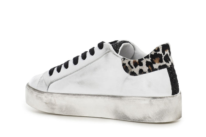 SNEAKERS IN PELLE CON DETTAGLI MACULATIE GLITTER