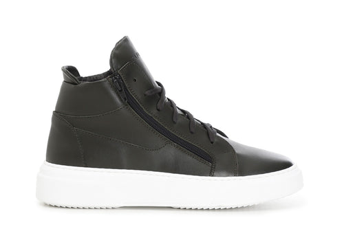 SNEAKERS ALTA IN PELLE CON CERNIERA