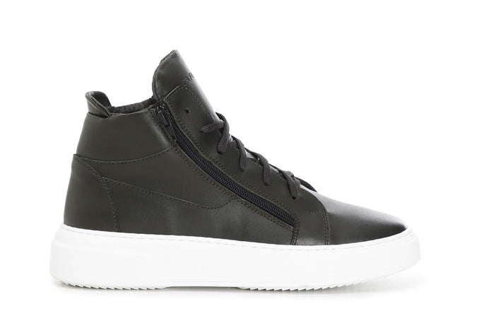 SNEAKERS ALTA IN PELLE CON CERNIERA