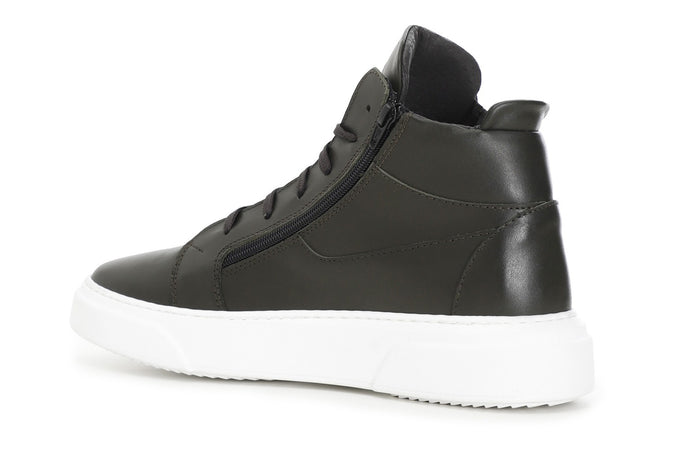 SNEAKERS ALTA IN PELLE CON CERNIERA