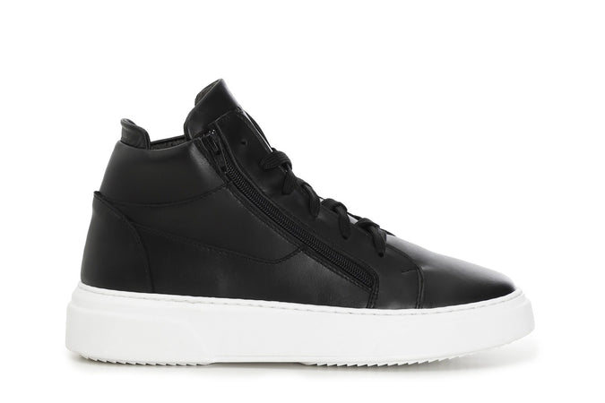 SNEAKERS ALTA IN PELLE CON CERNIERA