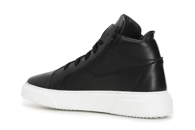 SNEAKERS ALTA IN PELLE CON CERNIERA