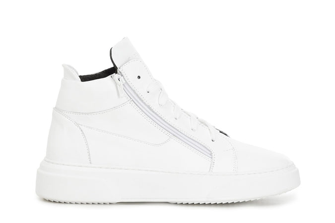 SNEAKERS ALTA IN PELLE CON CERNIERA
