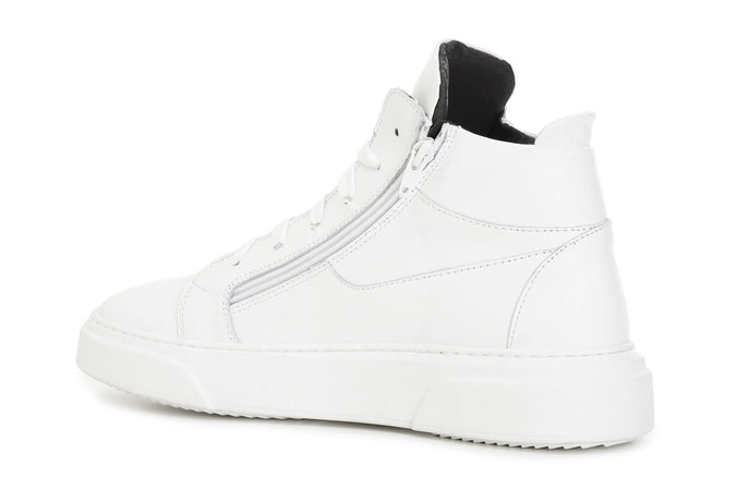 SNEAKERS ALTA IN PELLE CON CERNIERA