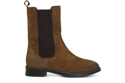 TRONCHETTO IN PELLE SCAMOSCIATA CON ELASTICO