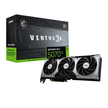MSI VGA GEFORCE RTX 5070 TI, RTX 5070 Ti 16G VENTUS 3X OC, 16GB GDDR7, HDMI/DP*3, TRIPLE FAN, OC