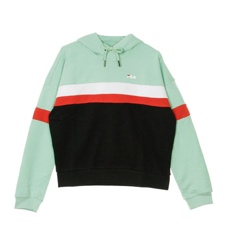 FILA Felpa Leggera Cappuccio Corta Donna Ella Mist Green/black/bright White/true Red da donna