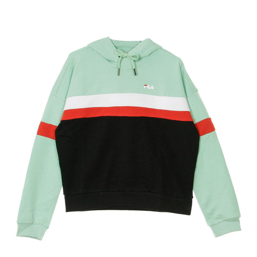 FILA Felpa Leggera Cappuccio Corta Donna Ella Mist Green/black/bright White/true Red da donna