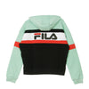 FILA Felpa Leggera Cappuccio Corta Donna Ella Mist Green/black/bright White/true Red da donna