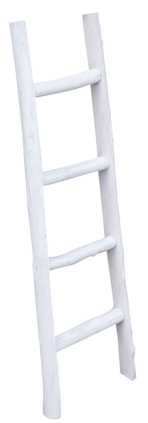 Biscottini Scala portasciugamani in legno finitura bianca anticata