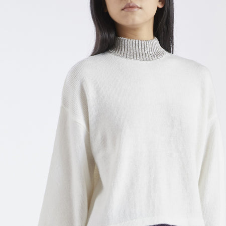 MAGLIONE CON COLLETTO DI LUREX