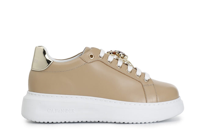 SNEAKERS IN PELLE CON ACCESSORIO GIOIELLO