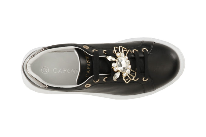 SNEAKERS IN PELLE CON ACCESSORIO GIOIELLO