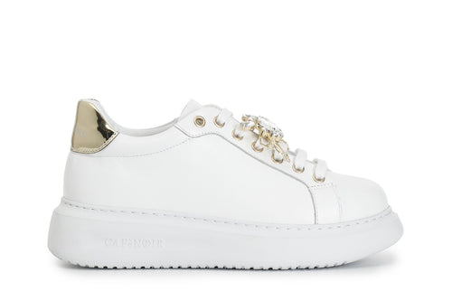 SNEAKERS IN PELLE CON ACCESSORIO GIOIELLO