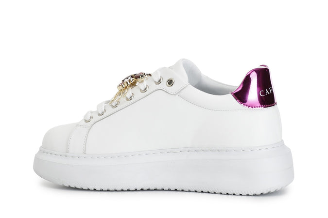 SNEAKERS IN PELLE CON ACCESSORIO GIOIELLO