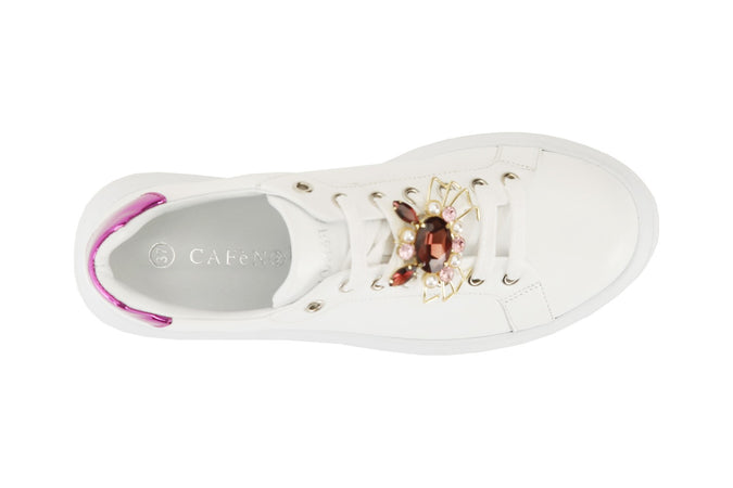 SNEAKERS IN PELLE CON ACCESSORIO GIOIELLO