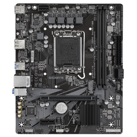 GIGABYTE H610M K V2 Scheda madre - CPU Intel Core 14 generazione, fino a 5600 MHz DDR5, 1xPCIe 3.0 M.2, LAN 1GbE, USB 3.2 Gen 1 (Gigabyte H610M K V2 DDR5 Intel Socket 1700 Micro ATX Motherboard, PC
