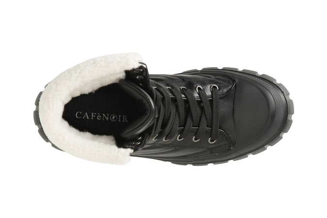 TRONCHETTO ALLACCIATO IN SIMILPELLE TRAPUNTATO COLLETTO IN PELLICCIA SINTETICA