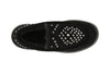 MOCASSINO IN PELLE SCAMOSCIATA CON STRASS BORCHIE E INFILATURE