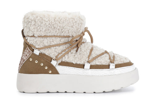 TRONCHETTO ALLACCIATO IN SHEARLING SINTETICO