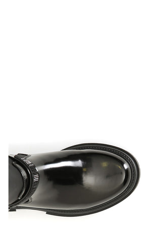 STIVALE IN SIMILPELLE SPAZZOLATA E STRETCH CON CAVIGLIERA STRASS