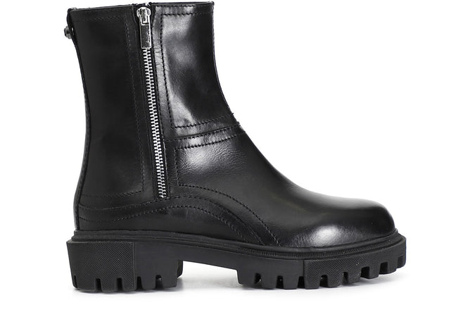 TRONCHETTO IN PELLE CON CERNIERA METALLO