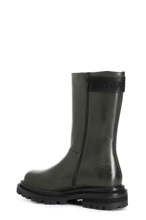 STIVALETTO IN PELLE CON BANDA POLPACCIO