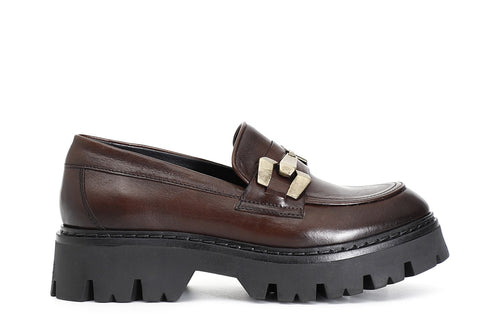 MOCASSINO IN PELLE CON MORSETTO