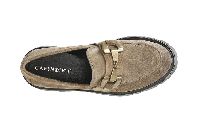 MOCASSINO IN PELLE SCAMOSCIATA CON MORSETTO