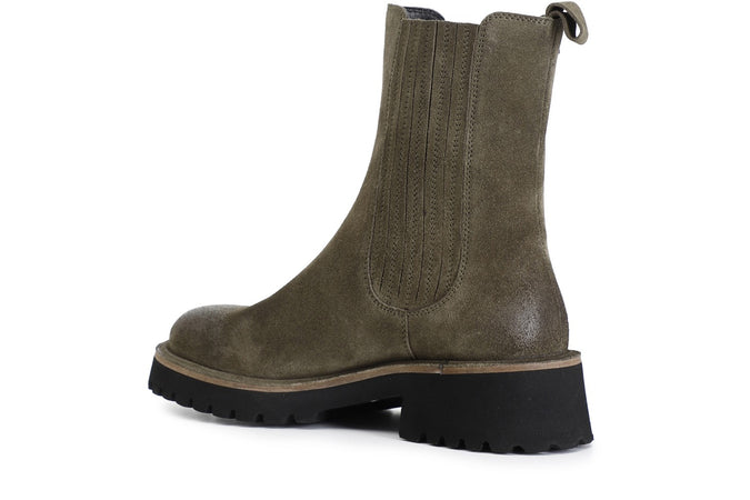 TRONCHETTO IN PELLE SCAMOSCIATA CON ELASTICO