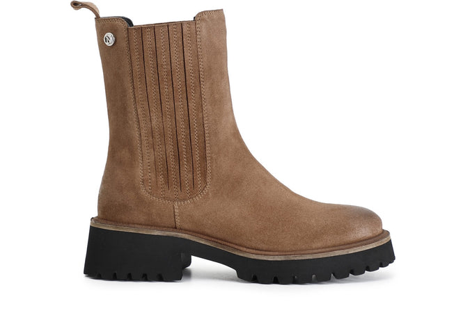 TRONCHETTO IN PELLE SCAMOSCIATA CON ELASTICO