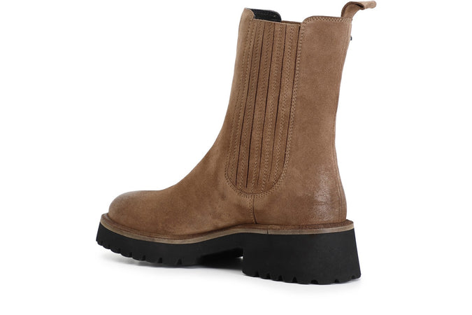 TRONCHETTO IN PELLE SCAMOSCIATA CON ELASTICO