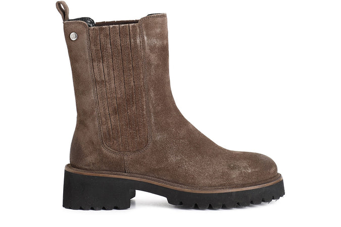 TRONCHETTO IN PELLE SCAMOSCIATA CON ELASTICO