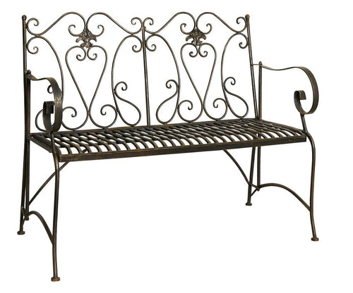 Biscottini Divanetto panchina Liberty in ferro finitura bronzata